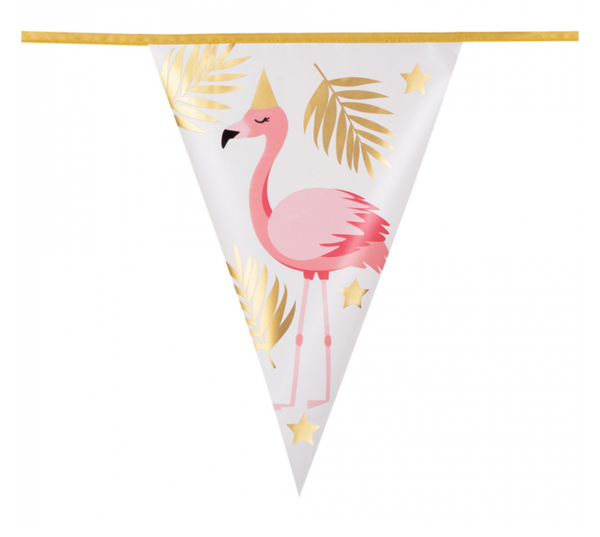 Foil bunting Flamingo (4 m)