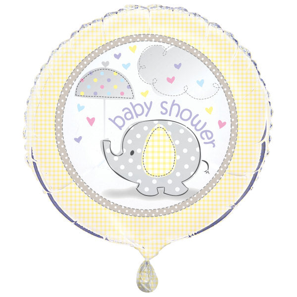 Umbrellaphants Yellow Round Foil Balloon - (18")