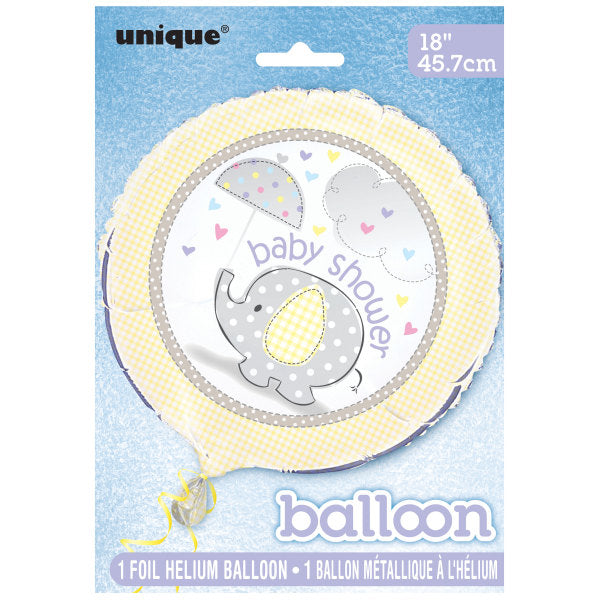 Umbrellaphants Yellow Round Foil Balloon - (18")