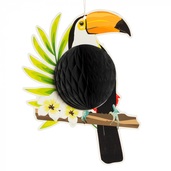 Honeycomb decoration Toucan double sided (25 x 19 cm)