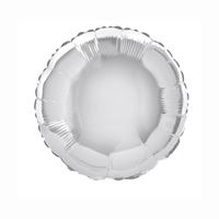 Silver Solid Round Foil Balloon - (18")