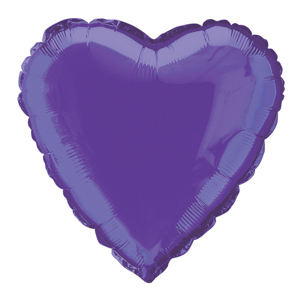 Solid Heart Foil Balloon 18" (Deep Purple)