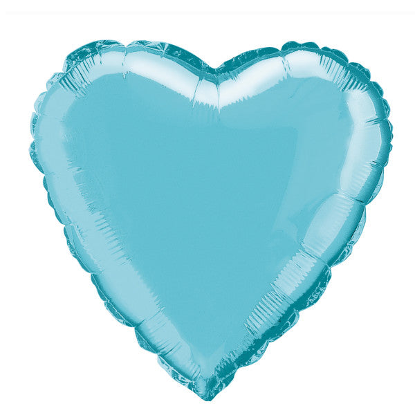 Solid Heart Foil Balloon Packaged - Baby Blue (18")