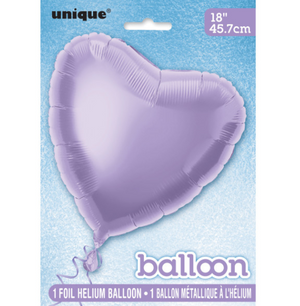 Solid Heart Foil Balloon Packaged - Lavender (18"")