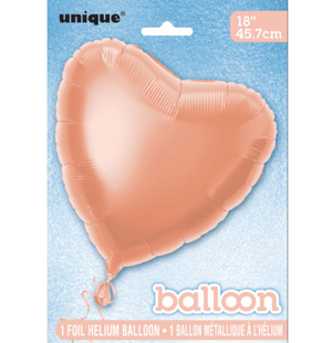 Rose Gold Heart Foil Balloon 18"" Packaged