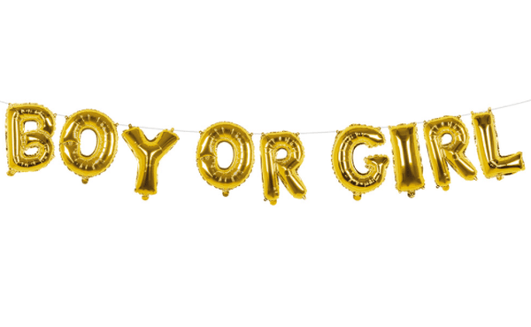 Foil balloon garland 'B O Y O R G I R L' (4 m)