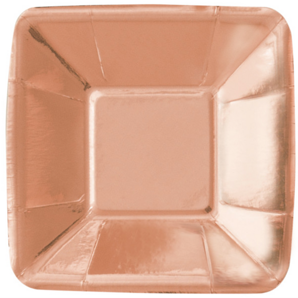 Rose Gold Foil Square 5" Appetizer Plates - Foil Board (8 Pack)