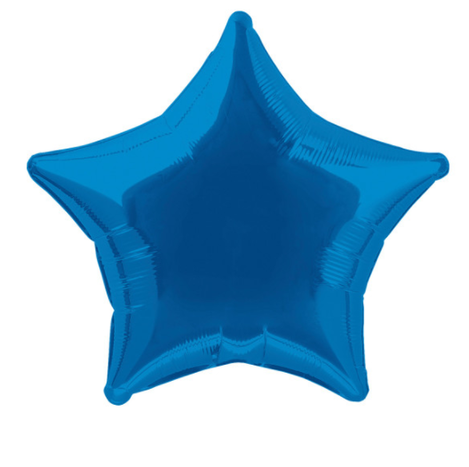 Solid Star Foil Balloon 20" (Packaged - Royal Blue)