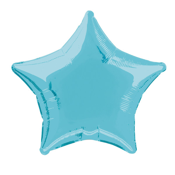 Solid Star Foil Balloon 20" (Packaged - Baby Blue)