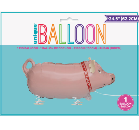 Walking Pet Pig Foil Balloon