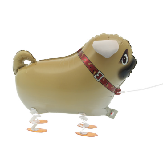 Walking Pet Pug Foil Balloon