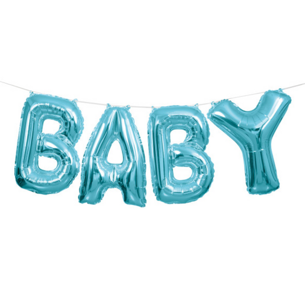 Blue "Baby" Foil Letter Balloon Banner Kit (14")