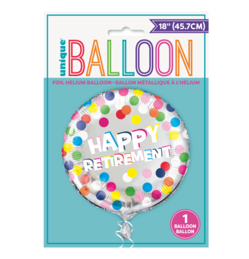 Colorful Dots Retirement Round Foil Balloon (18")