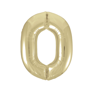 Gold Number 0 Shaped Foil Balloon (34"")