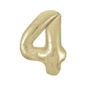 Gold Number 4 Shaped Foil Balloon (34"")