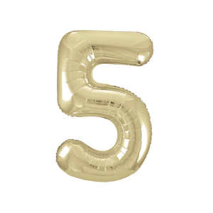 Gold Number 5 Shaped Foil Balloon (34"")