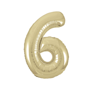 Gold Number 6 Shaped Foil Balloon (34"")