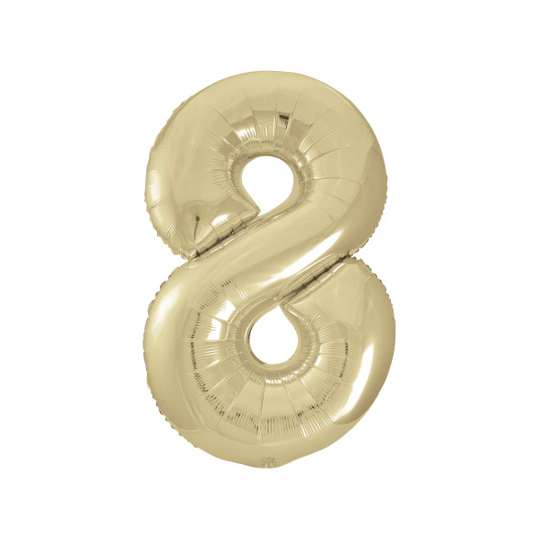 Gold Number 8 Shaped Foil Balloon (34"")