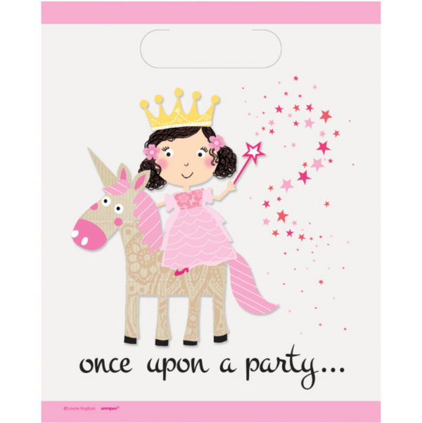 Pink Princess & Unicorn Loot Bags (8 Pack)