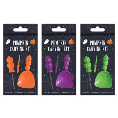 Halloween Pumpkin Carving Kit in 3 Assorted Colours