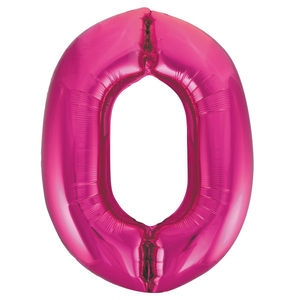 Pink Number 0 Shaped Foil Balloon (34"")