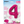 Load image into Gallery viewer, 34" Pink Number 4 Shaped Foil Balloon (Non Inflated)
