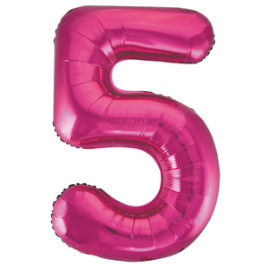 Pink Number 5 Shaped Foil Balloon (34"")
