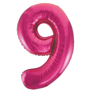 Pink Number 9 Shaped Foil Balloon (34"")