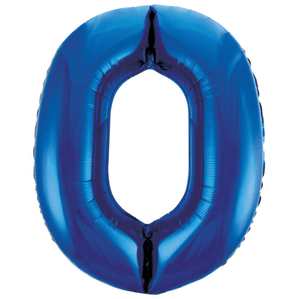 Blue Number 0 Shaped Foil Balloon (34"")