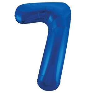 Blue Number 7 Shaped Foil Balloon (34"")