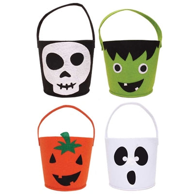 Halloween Felt Treat Bucket  in 4 Assorted Designs