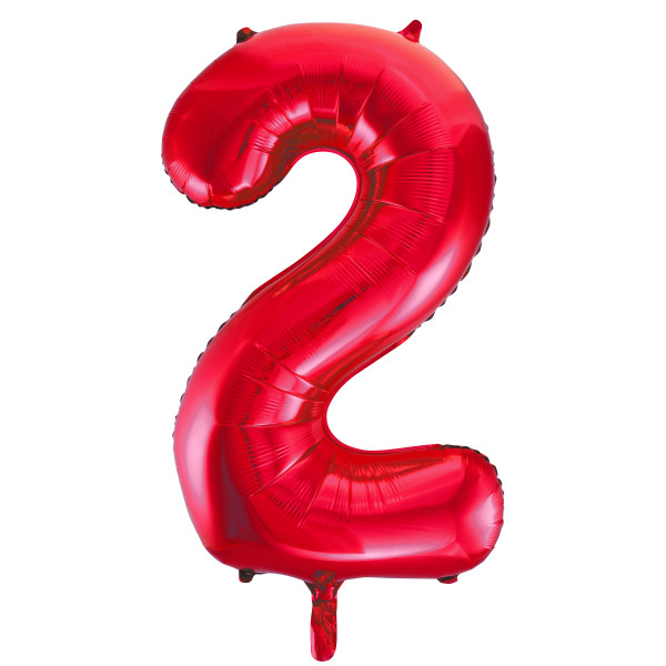 Red Number 2 Shaped Foil Balloon (34"")