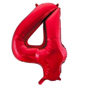 Red Number 4 Shaped Foil Balloon (34"")