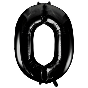 Black Number 0 Shaped Foil Balloon (34"")