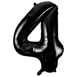 Black Number 4 Shaped Foil Balloon (34"")