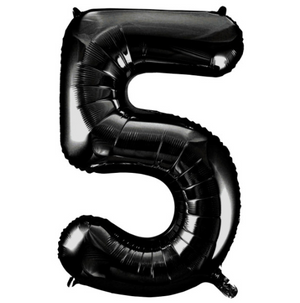 Black Number 5 Shaped Foil Balloon (34"")