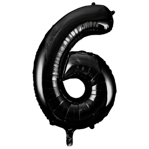 Black Number 6 Shaped Foil Balloon (34"")