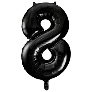 Black Number 8 Shaped Foil Balloon (34"")