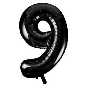 Black Number 9 Shaped Foil Balloon (34"")