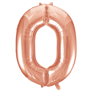 Rose Gold Number 0 Shaped Foil Balloon (34"")