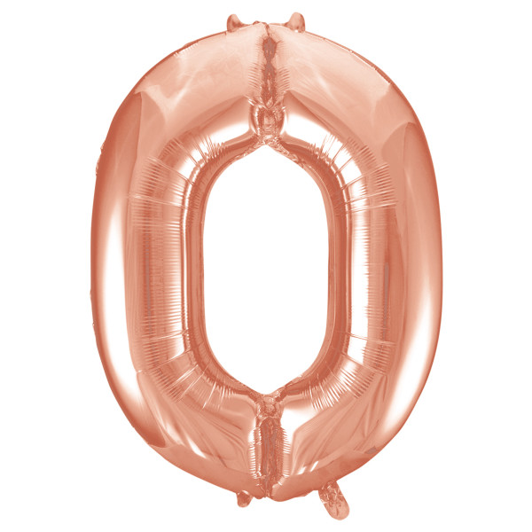 Rose Gold Number 0 Shaped Foil Balloon (34"")