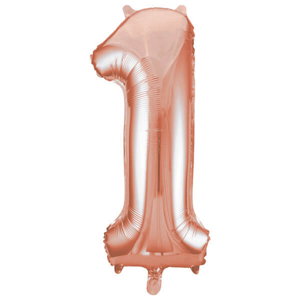 Rose Gold Number 1 Shaped Foil Balloon (34"")