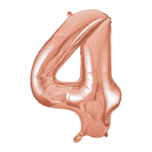 Rose Gold Number 4 Shaped Foil Balloon (34"")