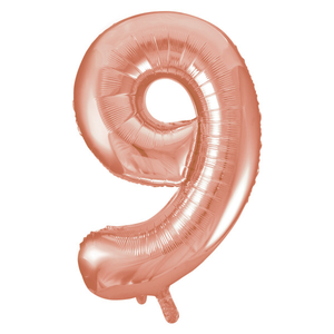 Rose Gold Number 9 Shaped Foil Balloon (34"")