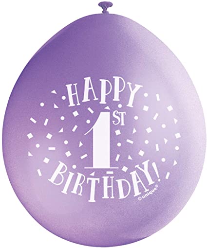 Happy 1st Birthday 9" Latex Balloons (10 Pack)