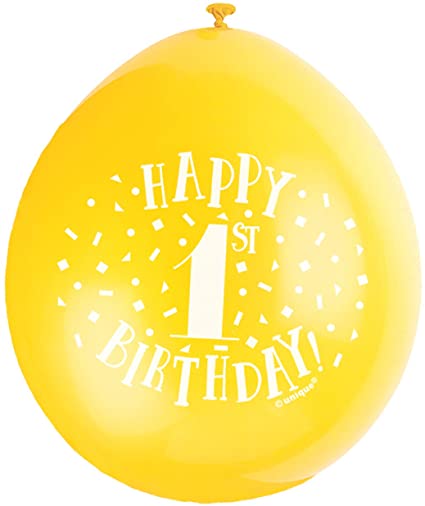 Happy 1st Birthday 9" Latex Balloons (10 Pack)