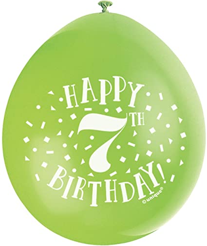 Happy 7th Birthday 9" Latex Balloons (10 Pack)