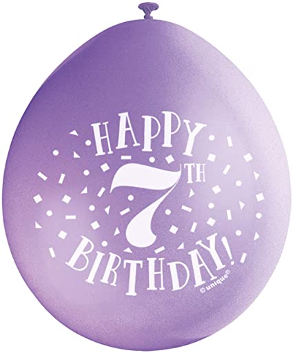 Happy 7th Birthday 9" Latex Balloons (10 Pack)