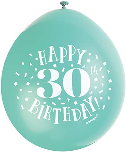 Happy 30th Birthday 9" Latex Balloons (10 Pack)