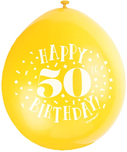 Happy 50th Birthday 9" Latex Balloons (10 Pack)